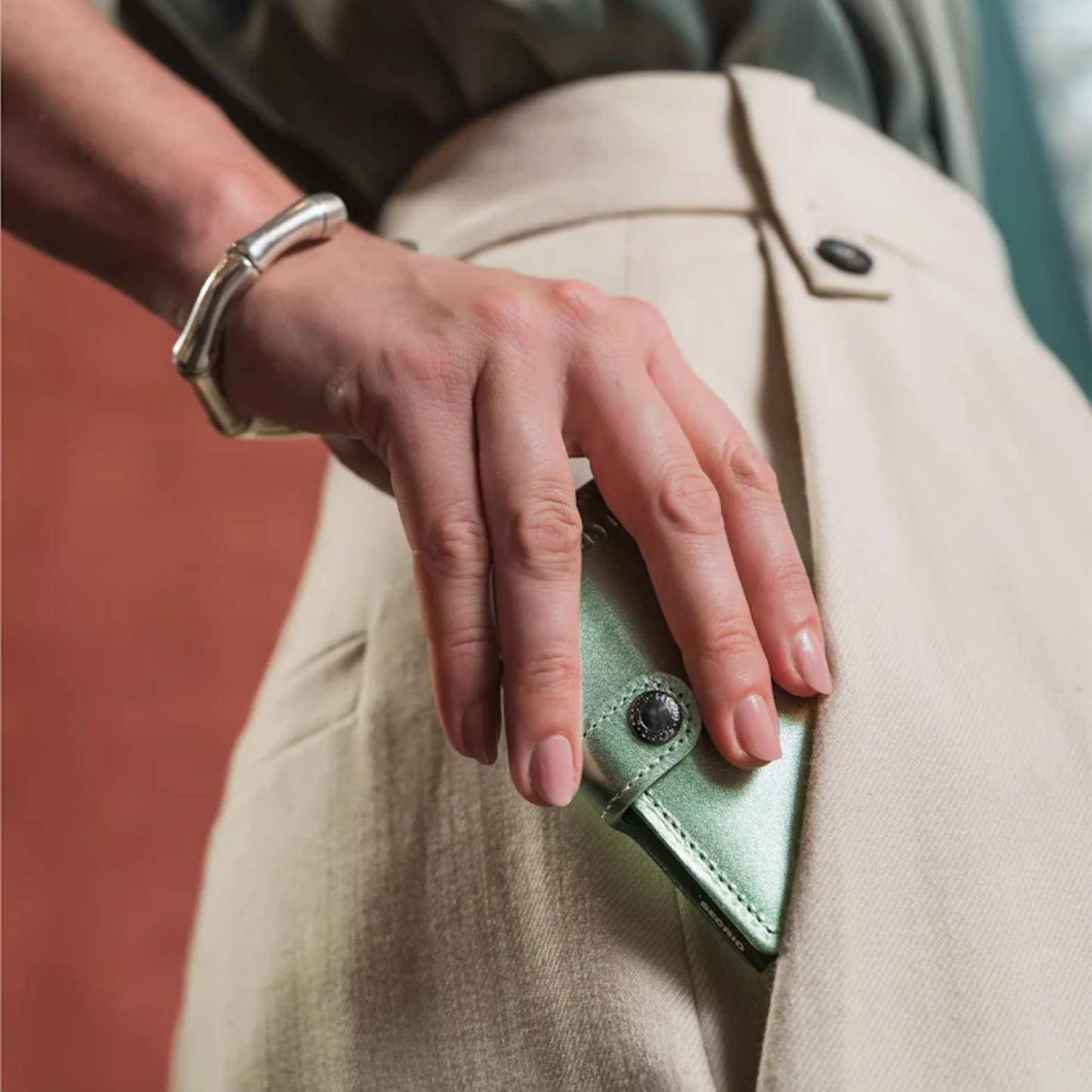 Mini Wallet - Metallic Green