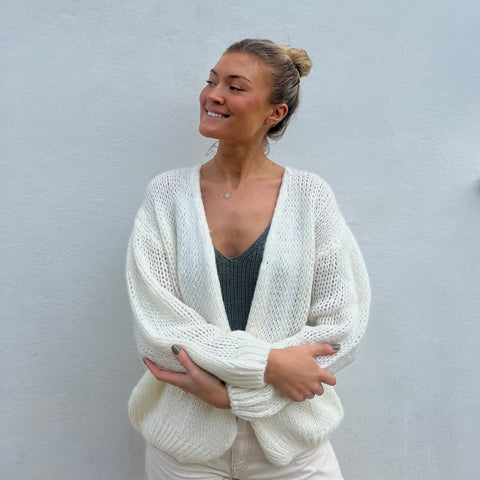 OEST Mohair Mix Cardigan - Clotted Cream