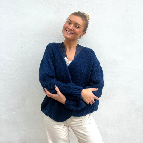 OEST Mohair Mix Cardigan - Navy Blue