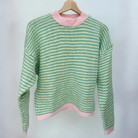 Nanna Striped Jumper - Pink & Green
