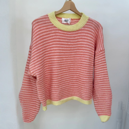Nanna Striped Jumper - Pink & Yellow