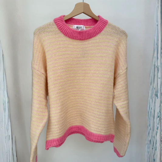 Nanna Striped Jumper - Peach & Pink