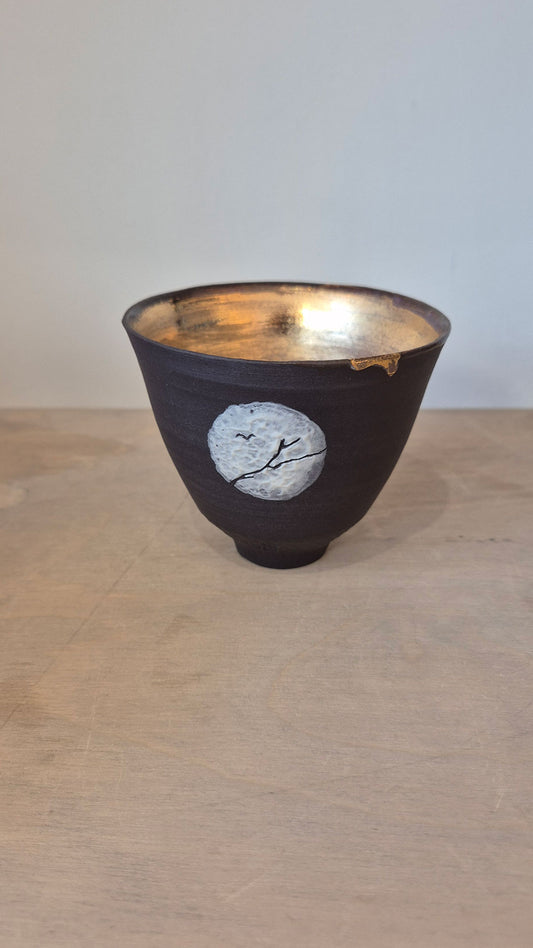 Sarah Cooling Moon Through Trees Bowl - Gold Lustre