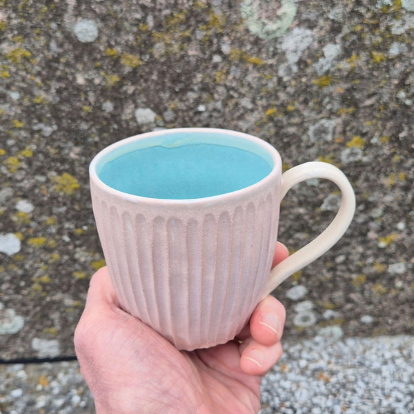 Tamsin John Pink Fluted Mug
