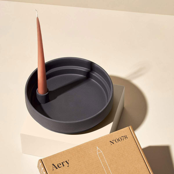 Aery Orbital Step Candle Holder Charcoal