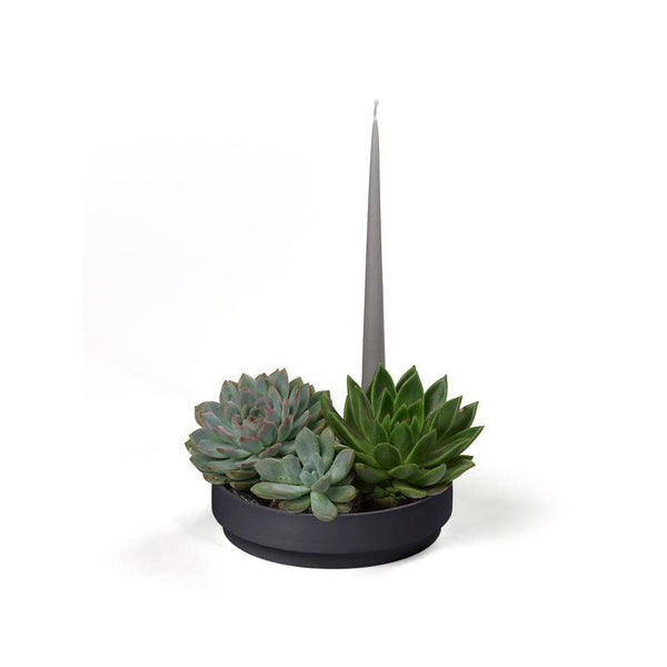Aery Orbital Step Candle Holder Charcoal
