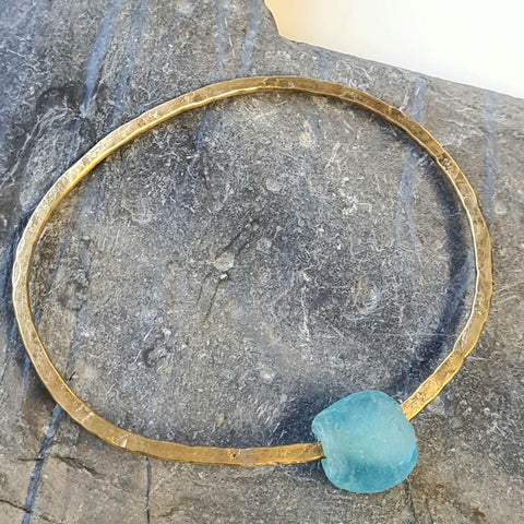 Sarah Drew Brass Bottle Bead Bangle