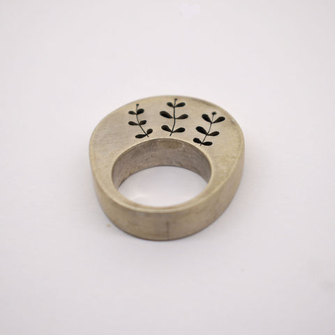 Cindy Ashbridge Hollow Box Ring with pierced flower pattern