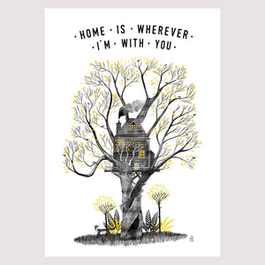 Home Is A Treehouse Print By Jago