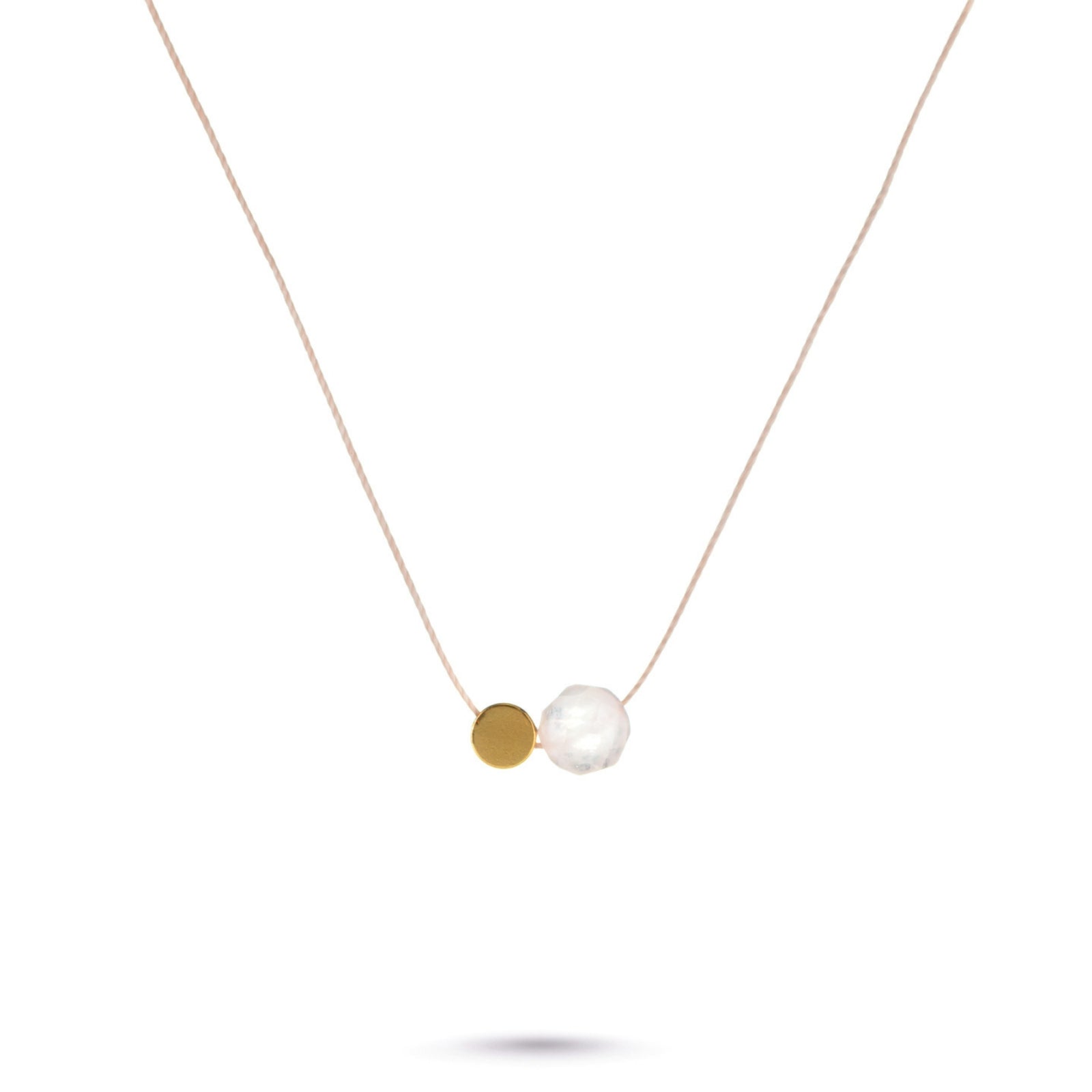 One & Eight Cord Necklace - Rose Quartz
