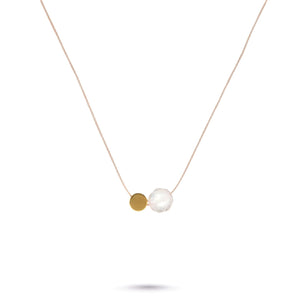 One & Eight Cord Necklace - Rose Quartz