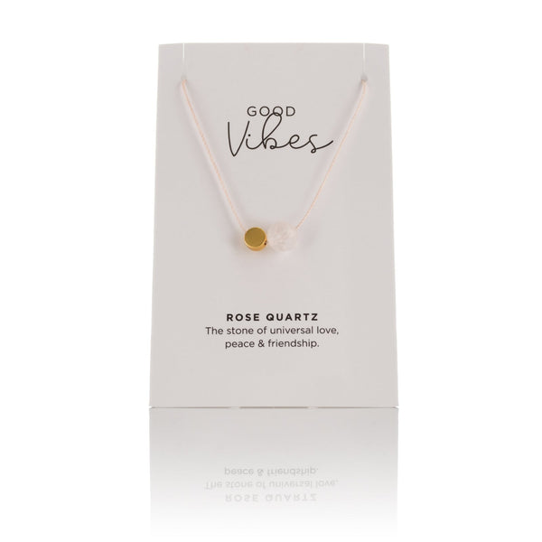 One & Eight Cord Necklace - Rose Quartz