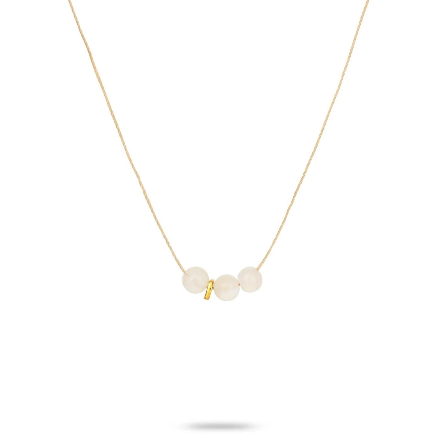 One & Eight Cord Necklace - Moonstone