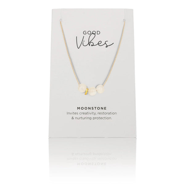 One & Eight Cord Necklace - Moonstone