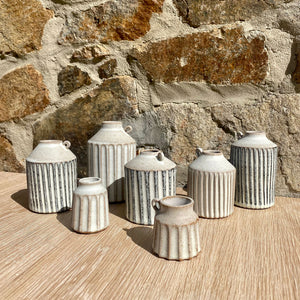 K Ceramics Hand Carved Bottle Vase