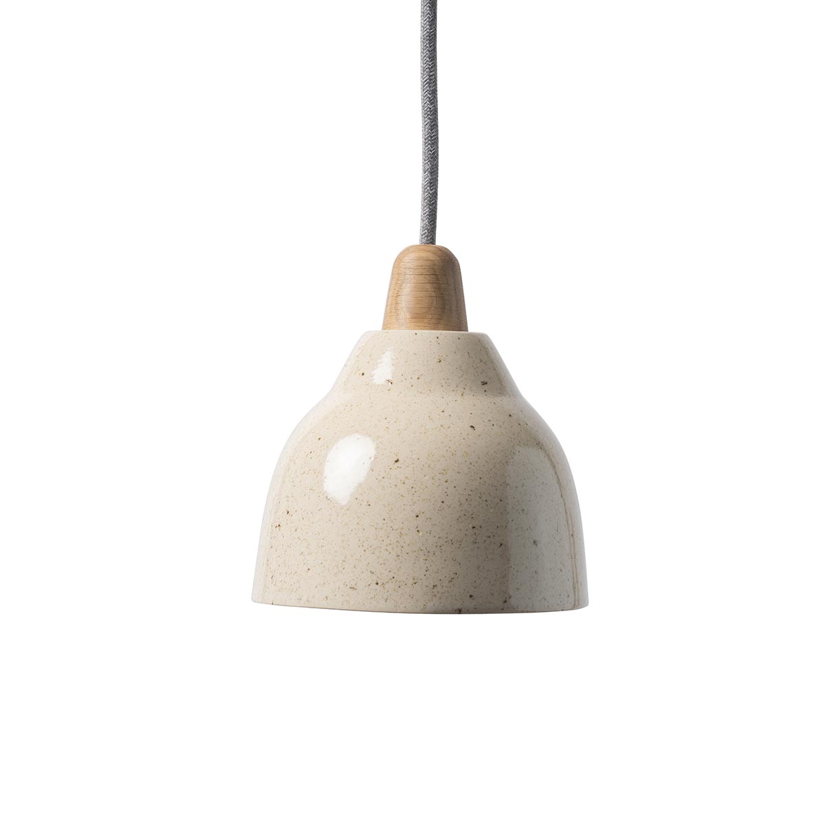 Studio Haran Small Element Ceramic and Oak Pendant Light