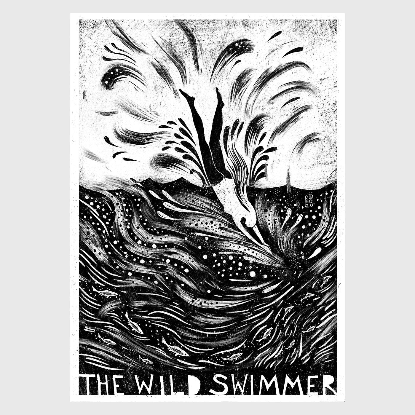 Jago Illustration Print - The Wild Swimmer