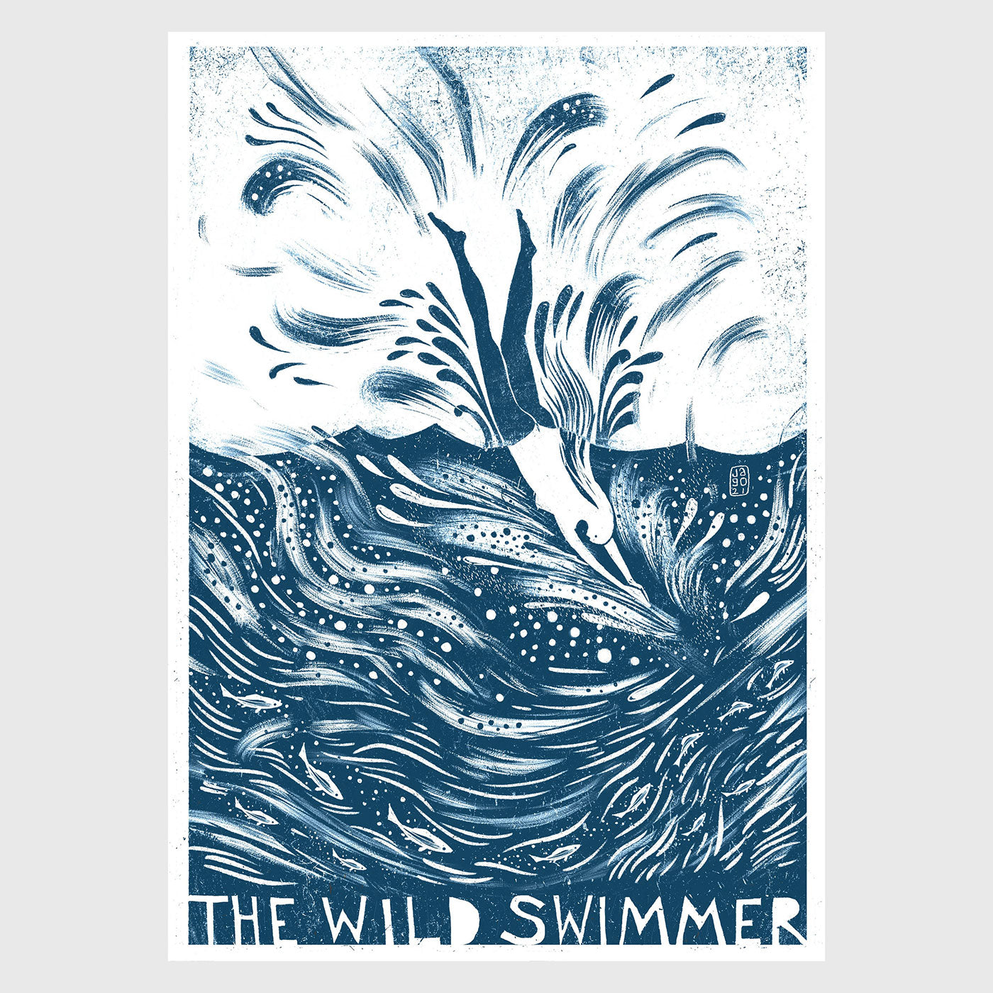 Jago Illustration Print - The Wild Swimmer